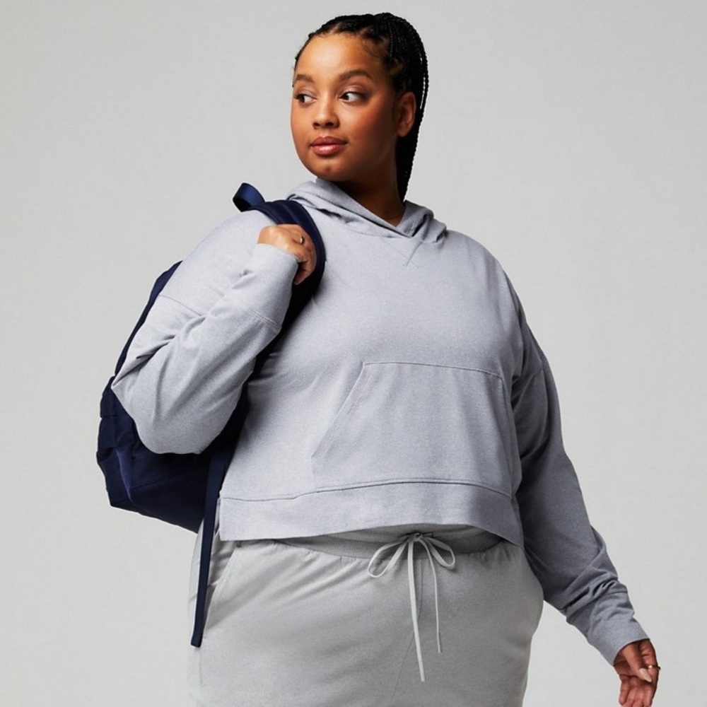 Fabletics Cloud Jersey Cropped Hoodie Size 1X